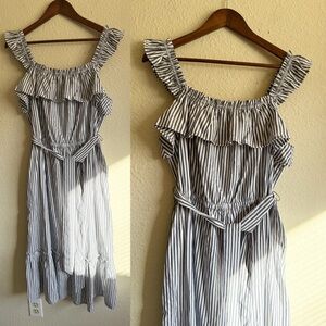 Michael Kors Navy and White Striped Dress-size XL